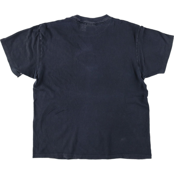 Vintage 80'S Hanes printed T-shirt, made in the USA, size L for men cotton navy blue type Vintage Second Hand