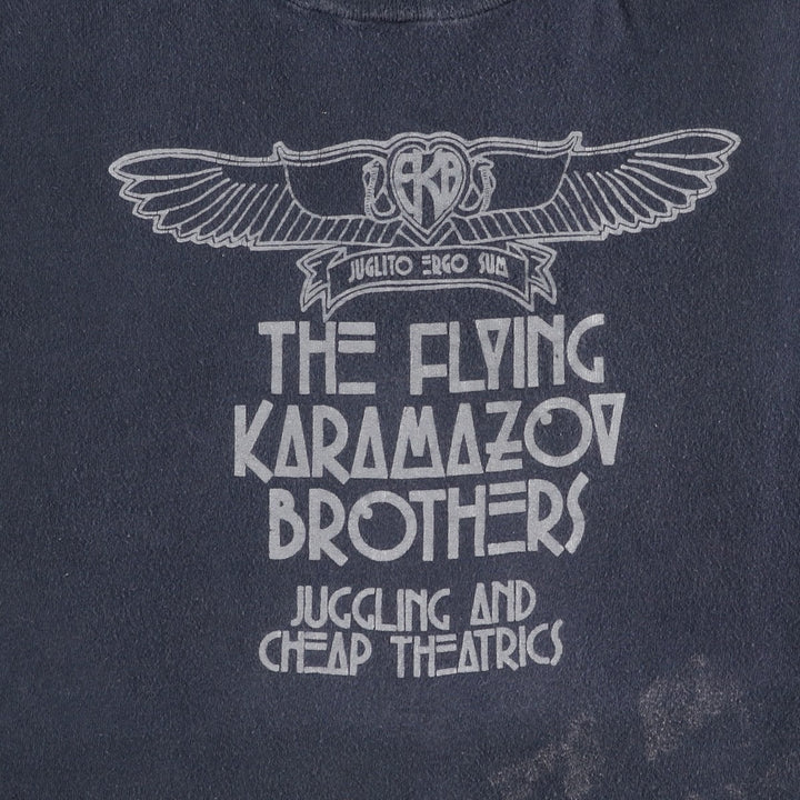 Vintage 80'S Hanes printed T-shirt, made in the USA, size L for men cotton navy blue type Vintage Second Hand