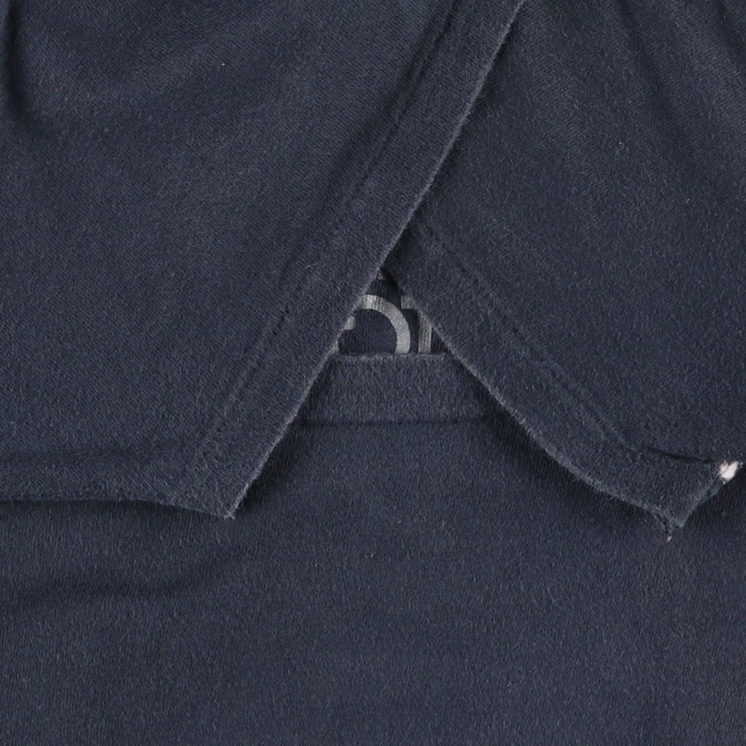 Vintage 80'S Hanes printed T-shirt, made in the USA, size L for men cotton navy blue type Vintage Second Hand