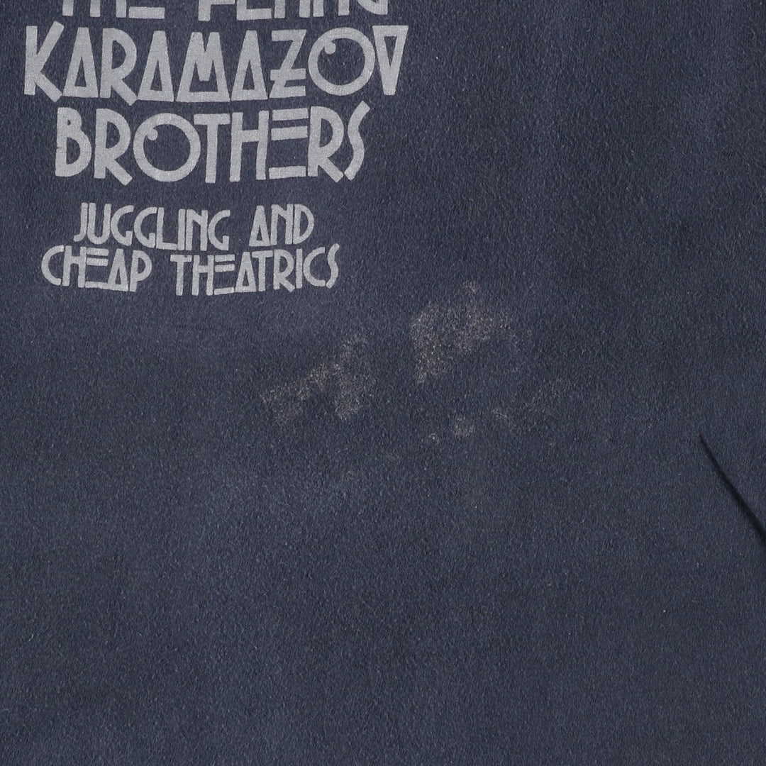 Vintage 80'S Hanes printed T-shirt, made in the USA, size L for men cotton navy blue type Vintage Second Hand