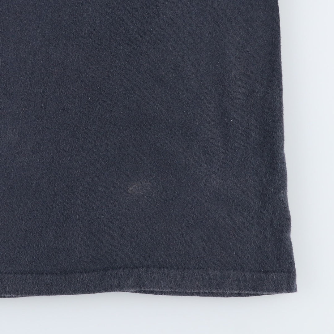 Vintage 80'S Hanes printed T-shirt, made in the USA, size L for men cotton navy blue type Vintage Second Hand