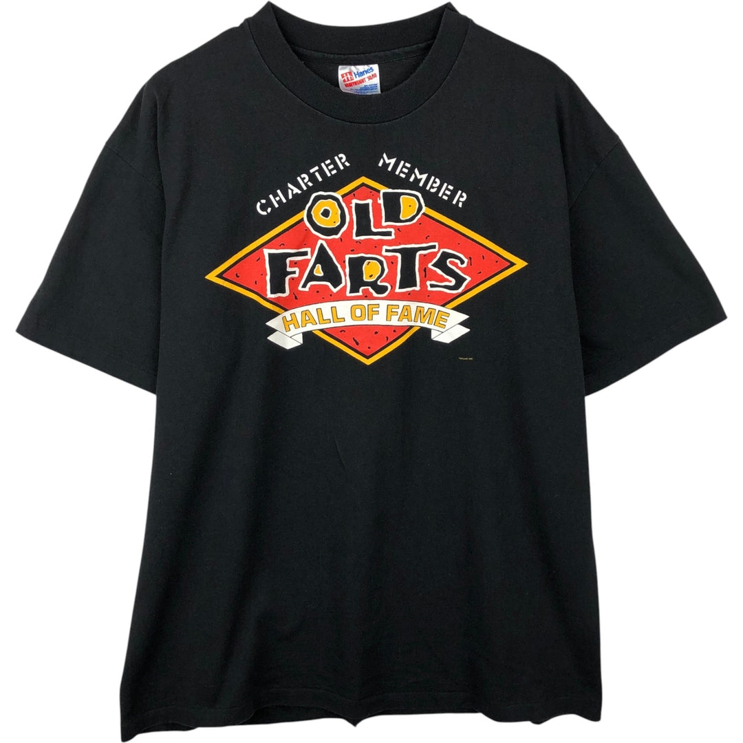90'S Hanes HEAVYWEIGHT 50 cotton black type Vintage Second Hand