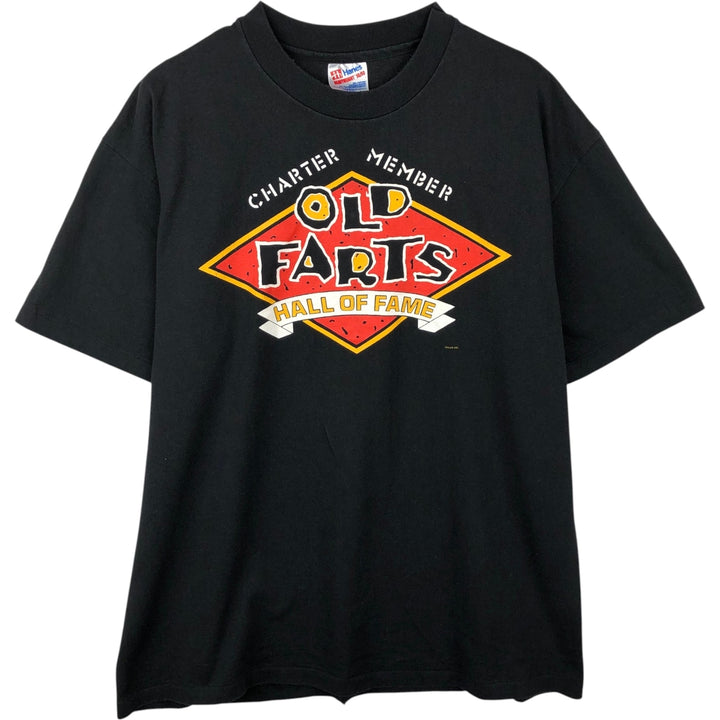 90'S Hanes HEAVYWEIGHT 50 cotton black type Vintage Second Hand