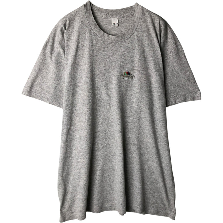 ~90'S Fruit of the Loom Short-Sleeve T-Shirt with One-Point Logo, Men's XL Equivalent, Vintage unclear gray type Vintage Second Hand