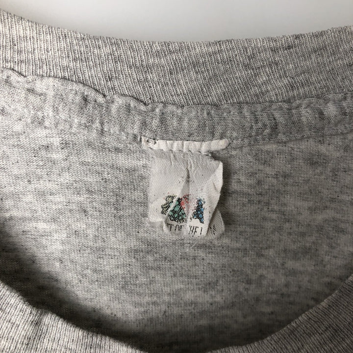 ~90'S Fruit of the Loom Short-Sleeve T-Shirt with One-Point Logo, Men's XL Equivalent, Vintage unclear gray type Vintage Second Hand