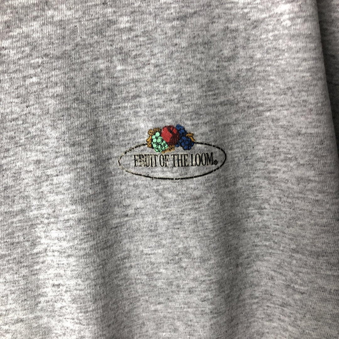~90'S Fruit of the Loom Short-Sleeve T-Shirt with One-Point Logo, Men's XL Equivalent, Vintage unclear gray type Vintage Second Hand