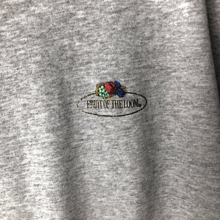 ~90'S Fruit of the Loom Short-Sleeve T-Shirt with One-Point Logo, Men's XL Equivalent, Vintage unclear gray type Vintage Second Hand