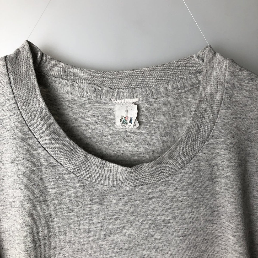 ~90'S Fruit of the Loom Short-Sleeve T-Shirt with One-Point Logo, Men's XL Equivalent, Vintage unclear gray type Vintage Second Hand