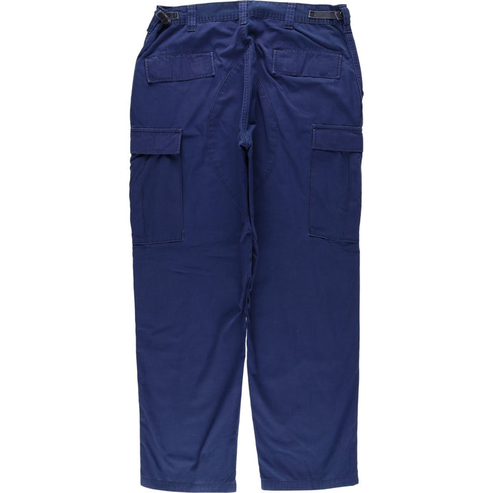 2000'S US Military Issue USCG Ripstop Military Cargo Pants Combat Pants Made in USA Men's W37 (approx.) Nylon navy blue type Vintage Second Hand