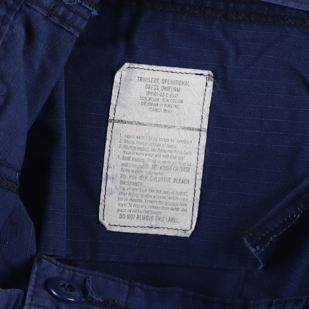 2000'S US Military Issue USCG Ripstop Military Cargo Pants Combat Pants Made in USA Men's W37 (approx.) Nylon navy blue type Vintage Second Hand
