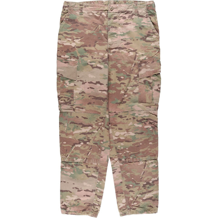 Authentic US military Multicam Camo Ripstop Military Cargo Pants, Size Large-Regular, Made in USA Rayon Khaki type Vintage Second Hand