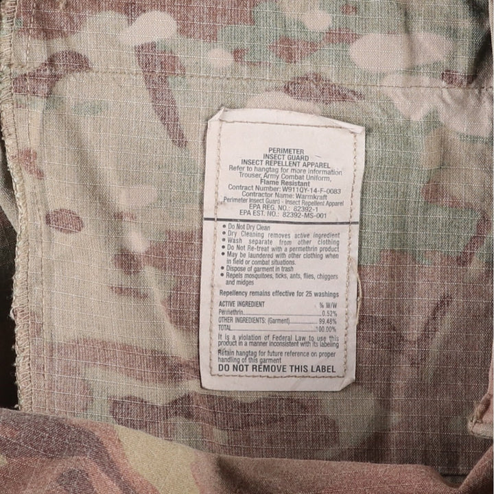 Authentic US military Multicam Camo Ripstop Military Cargo Pants, Size Large-Regular, Made in USA Rayon Khaki type Vintage Second Hand