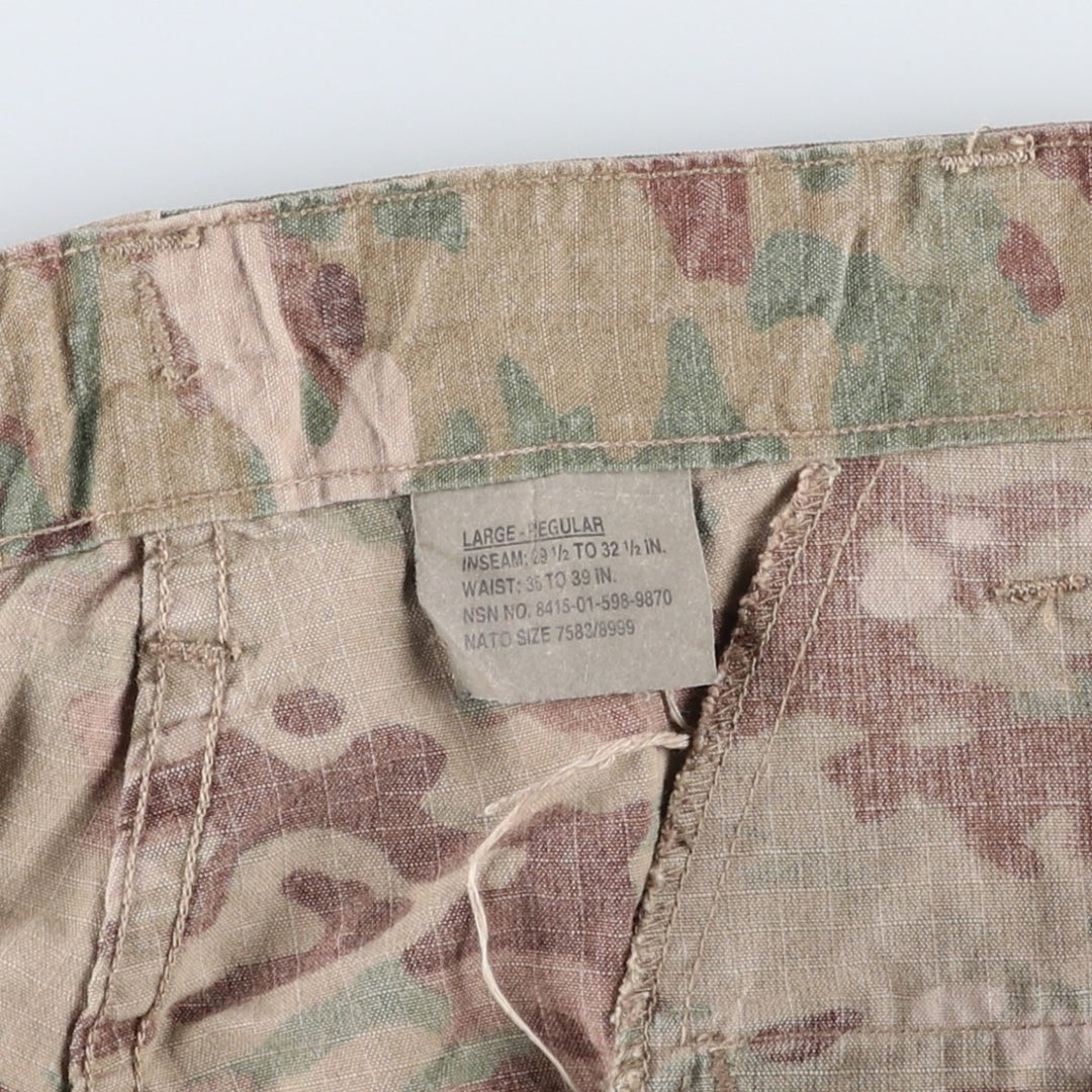 Authentic US military Multicam Camo Ripstop Military Cargo Pants, Size Large-Regular, Made in USA Rayon Khaki type Vintage Second Hand