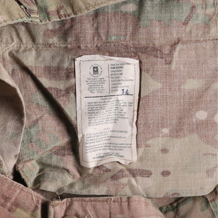 Authentic US military Multicam Camo Ripstop Military Cargo Pants, Size Large-Regular, Made in USA Rayon Khaki type Vintage Second Hand