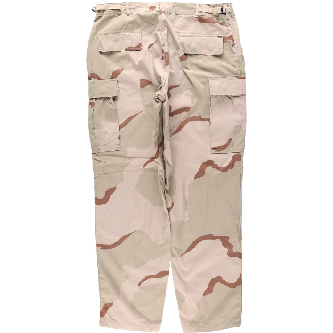 1990'S US Military Issue Desert Camo Ripstop Military Cargo Pants, Made in USA, Large-Long, Men's W37 (approx.), Vintage Nylon Beige type Vintage Second Hand
