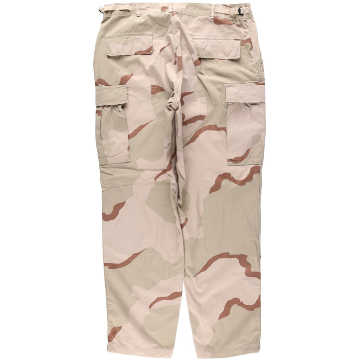 1990'S US Military Issue Desert Camo Ripstop Military Cargo Pants, Made in USA, Large-Long, Men's W37 (approx.), Vintage Nylon Beige type Vintage Second Hand