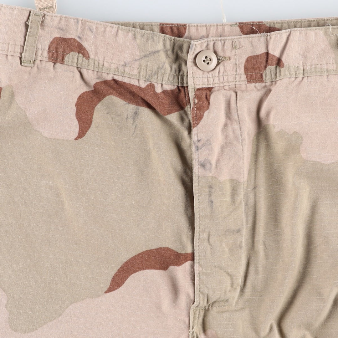 1990'S US Military Issue Desert Camo Ripstop Military Cargo Pants, Made in USA, Large-Long, Men's W37 (approx.), Vintage Nylon Beige type Vintage Second Hand