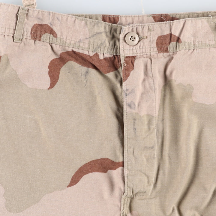 1990'S US Military Issue Desert Camo Ripstop Military Cargo Pants, Made in USA, Large-Long, Men's W37 (approx.), Vintage Nylon Beige type Vintage Second Hand