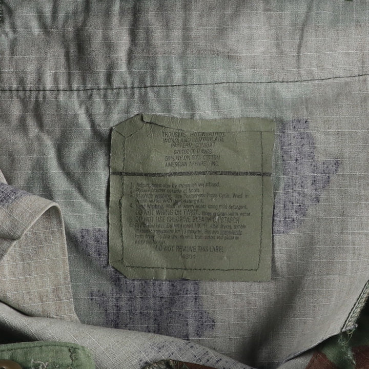 2000'S US Military Issue Woodland Camo Ripstop Military Cargo Pants Combat Pants Made in USA MEDIUM-REGULAR Nylon Khaki type Vintage Second Hand