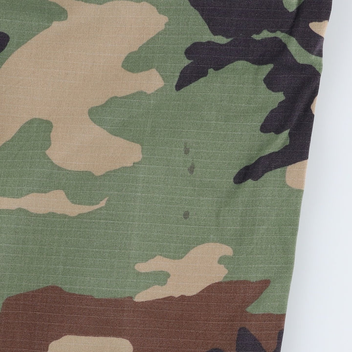 2000'S US Military Issue Woodland Camo Ripstop Military Cargo Pants Combat Pants Made in USA MEDIUM-REGULAR Nylon Khaki type Vintage Second Hand