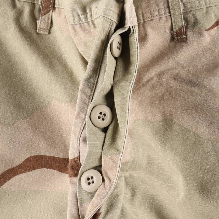 2000'S US Military Issue 3C Desert Camo Ripstop Military Cargo Pants Combat Pants Made in USA MEDIUM-REGULAR Nylon Beige type Vintage Second Hand