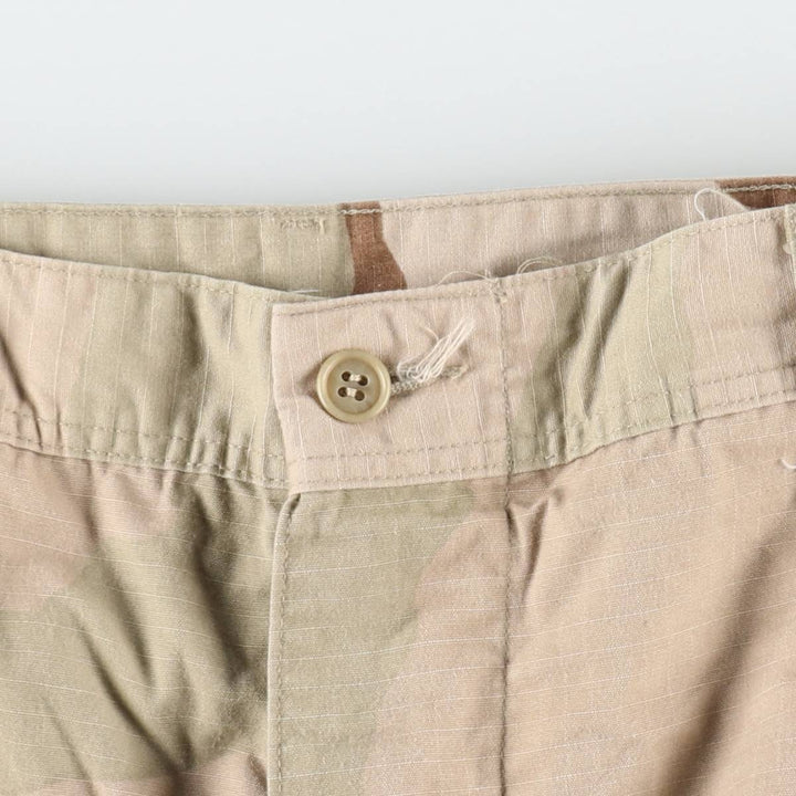 2000'S US Military Issue 3C Desert Camo Ripstop Military Cargo Pants Combat Pants Made in USA MEDIUM-REGULAR Nylon Beige type Vintage Second Hand