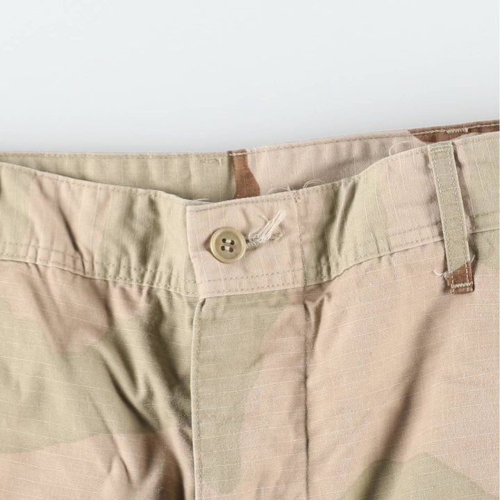 2000'S US Military Issue 3C Desert Camo Ripstop Military Cargo Pants Combat Pants Made in USA MEDIUM-REGULAR Nylon Beige type Vintage Second Hand
