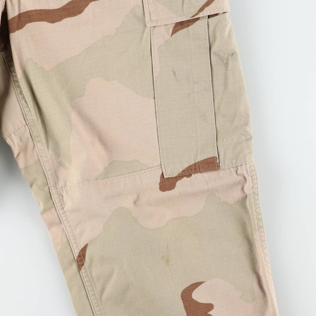 2000'S US Military Issue 3C Desert Camo Ripstop Military Cargo Pants Combat Pants Made in USA MEDIUM-REGULAR Nylon Beige type Vintage Second Hand