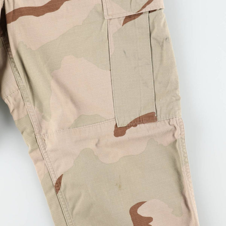 2000'S US Military Issue 3C Desert Camo Ripstop Military Cargo Pants Combat Pants Made in USA MEDIUM-REGULAR Nylon Beige type Vintage Second Hand