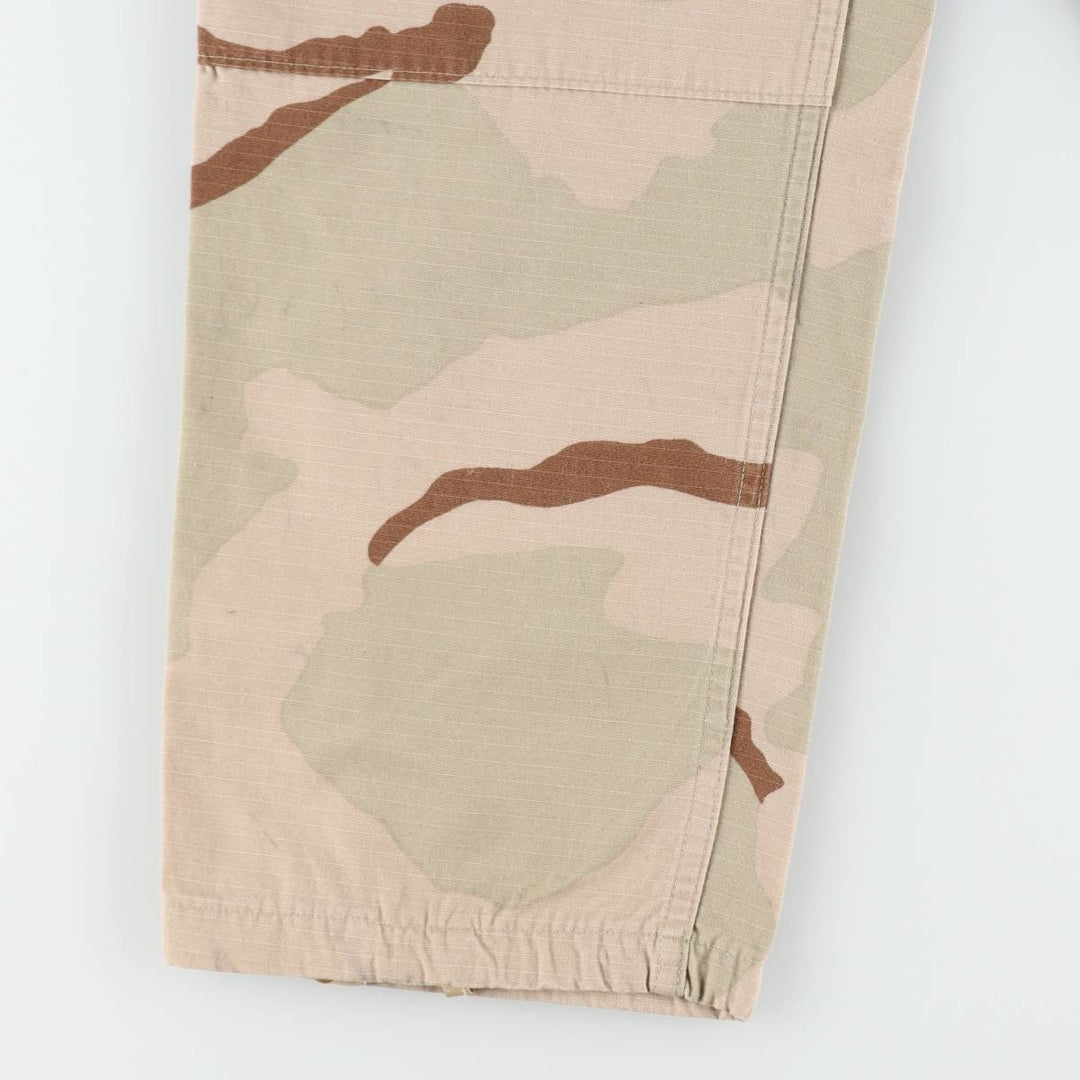 2000'S US Military Issue 3C Desert Camo Ripstop Military Cargo Pants Combat Pants Made in USA MEDIUM-REGULAR Nylon Beige type Vintage Second Hand