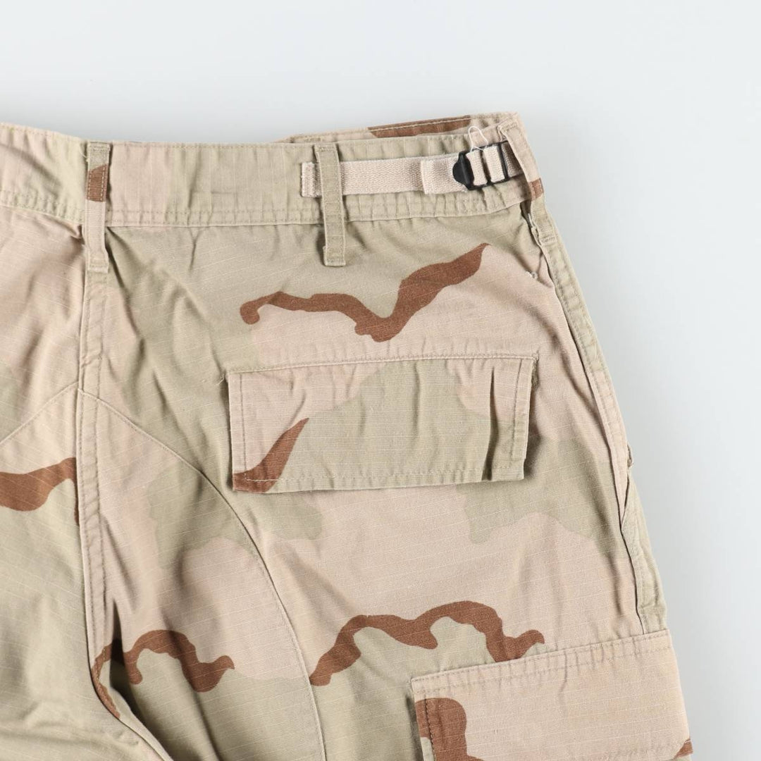 2000'S US Military Issue 3C Desert Camo Ripstop Military Cargo Pants Combat Pants Made in USA MEDIUM-REGULAR Nylon Beige type Vintage Second Hand