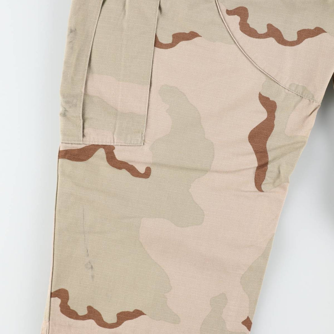 2000'S US Military Issue 3C Desert Camo Ripstop Military Cargo Pants Combat Pants Made in USA MEDIUM-REGULAR Nylon Beige type Vintage Second Hand