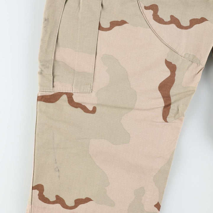 2000'S US Military Issue 3C Desert Camo Ripstop Military Cargo Pants Combat Pants Made in USA MEDIUM-REGULAR Nylon Beige type Vintage Second Hand