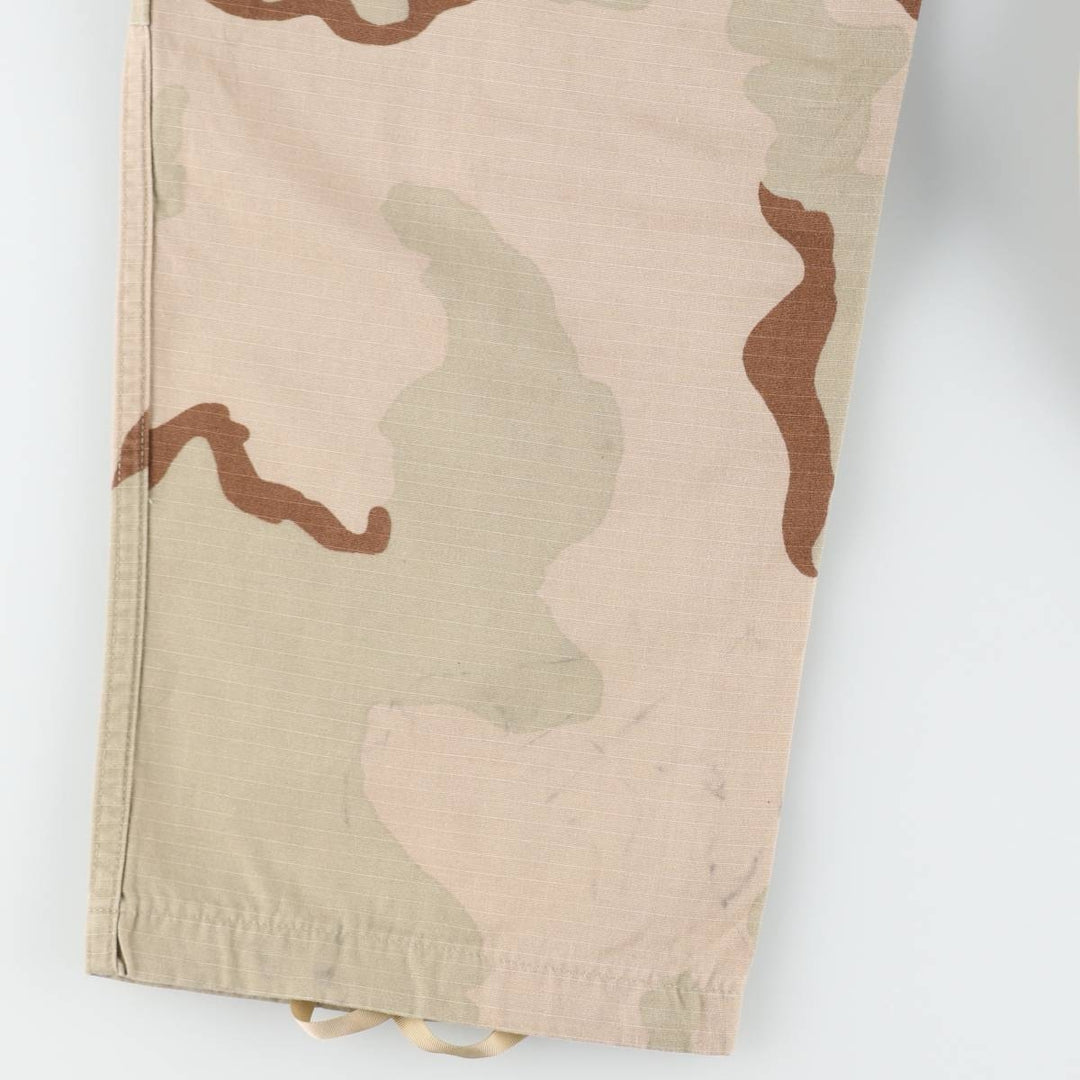 2000'S US Military Issue 3C Desert Camo Ripstop Military Cargo Pants Combat Pants Made in USA MEDIUM-REGULAR Nylon Beige type Vintage Second Hand
