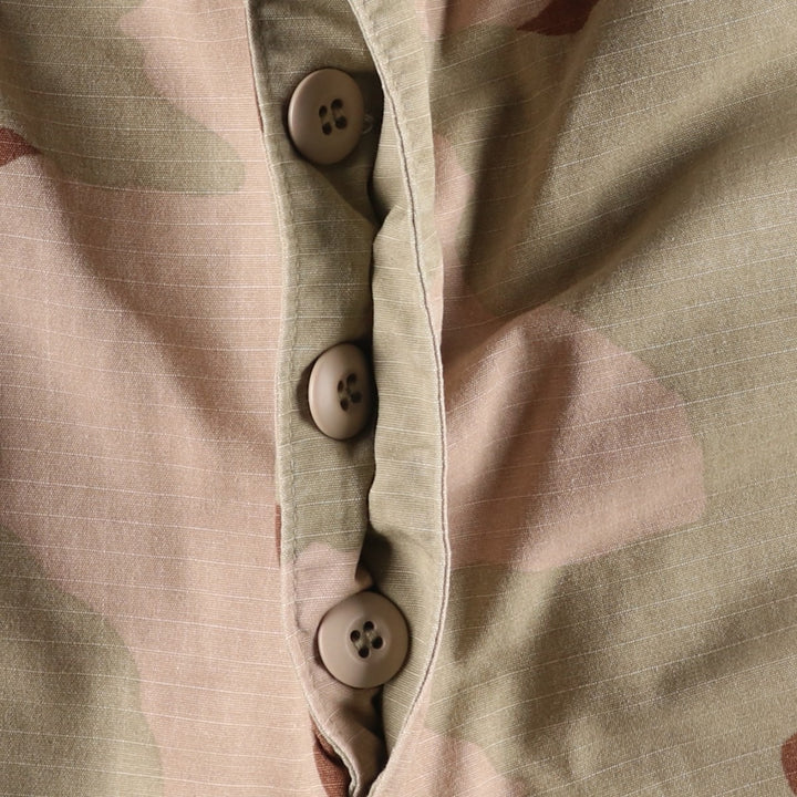 1990'S US Military Issue Camouflage Pattern 3C Desert Camo Ripstop Military Cargo Pants Combat Pants Made in USA MEDIUM-SHORT Nylon Beige type Vintage Second Hand