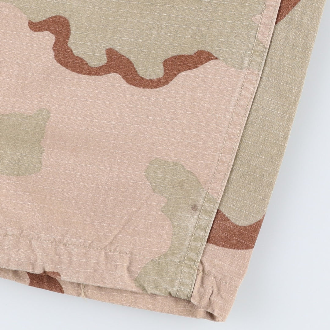1990'S US Military Issue Camouflage Pattern 3C Desert Camo Ripstop Military Cargo Pants Combat Pants Made in USA MEDIUM-SHORT Nylon Beige type Vintage Second Hand