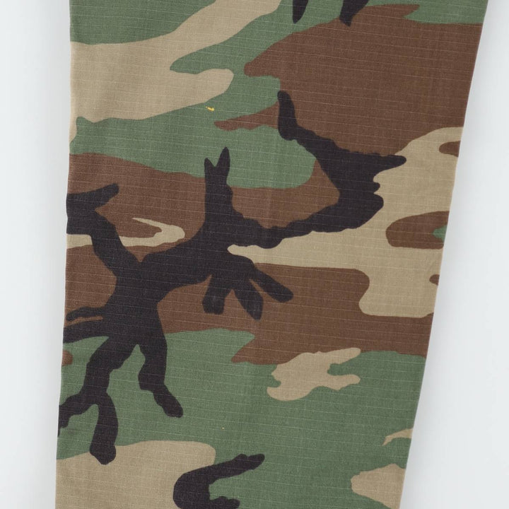 1990'S US Military Issue Camouflage Pattern Woodland Camo Military Cargo Pants Combat Pants Made in USA MEDIUM-REGULAR Nylon Khaki type Vintage Second Hand