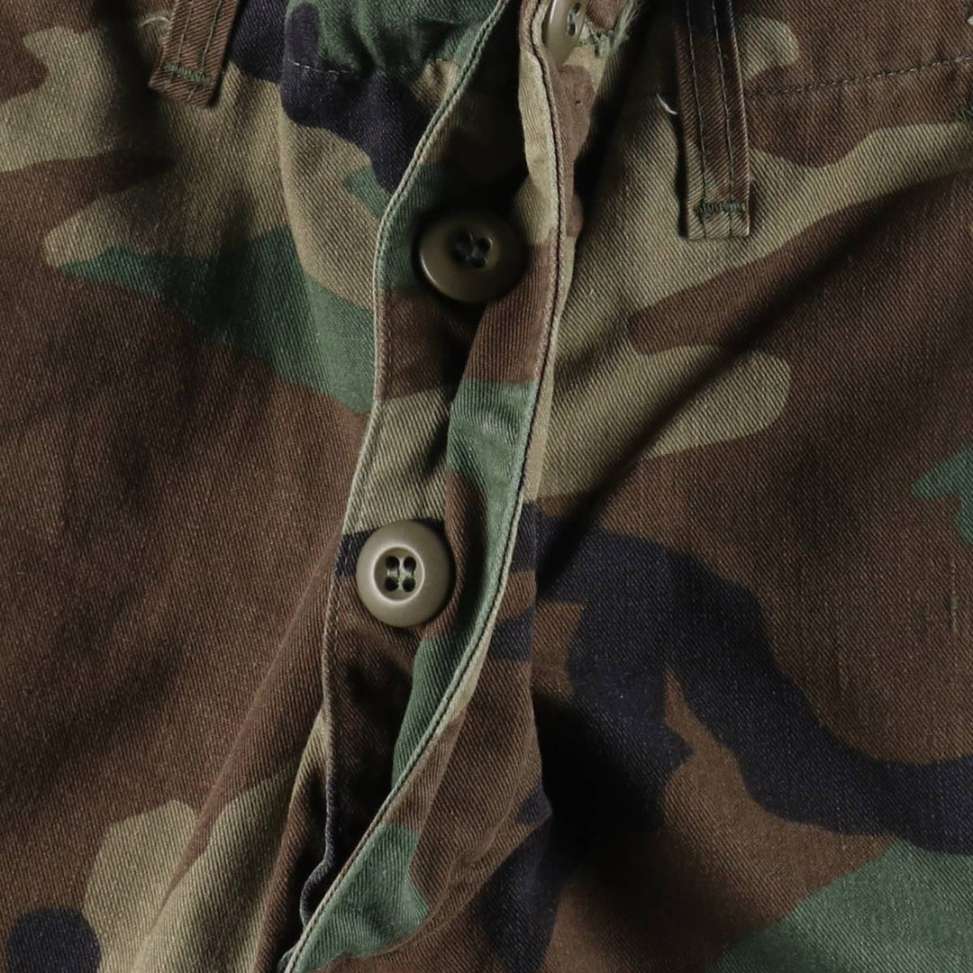 1990'S US Military Issue Camouflage Pattern Woodland Camo Military Cargo Pants Combat Pants Made in USA Men's W30 Equivalent Vintage cotton Khaki type Vintage Second Hand