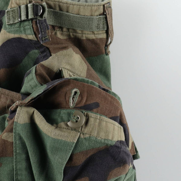 1990'S US Military Issue Camouflage Pattern Woodland Camo Military Cargo Pants Combat Pants Made in USA Men's W30 Equivalent Vintage cotton Khaki type Vintage Second Hand