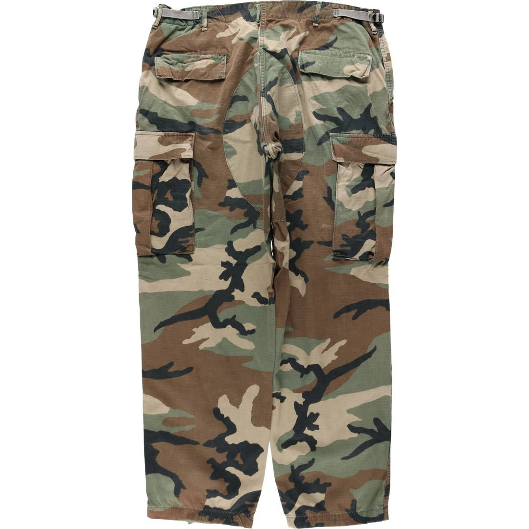 Camouflage Woodland Camo Ripstop Military Cargo Pants/Combat Pants, Large-Regular Size (Men's W38 equivalent) unclear Khaki type Vintage Second Hand