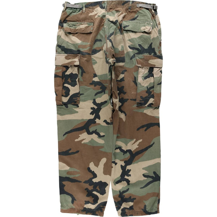 Camouflage Woodland Camo Ripstop Military Cargo Pants/Combat Pants, Large-Regular Size (Men's W38 equivalent) unclear Khaki type Vintage Second Hand