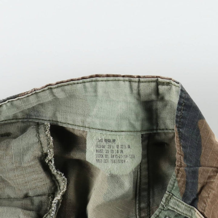 Camouflage Woodland Camo Ripstop Military Cargo Pants/Combat Pants, Large-Regular Size (Men's W38 equivalent) unclear Khaki type Vintage Second Hand