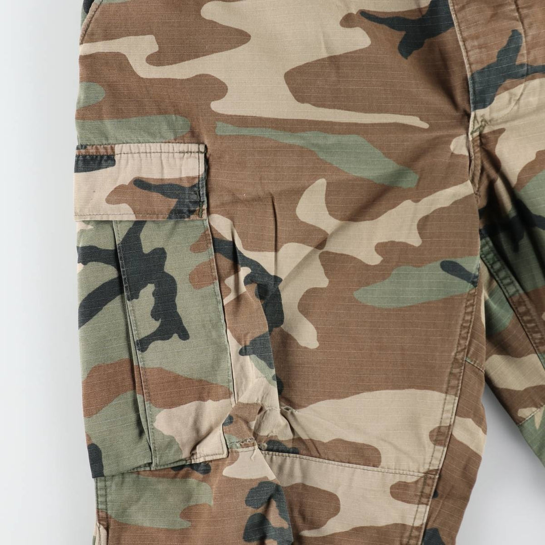 Camouflage Woodland Camo Ripstop Military Cargo Pants/Combat Pants, Large-Regular Size (Men's W38 equivalent) unclear Khaki type Vintage Second Hand