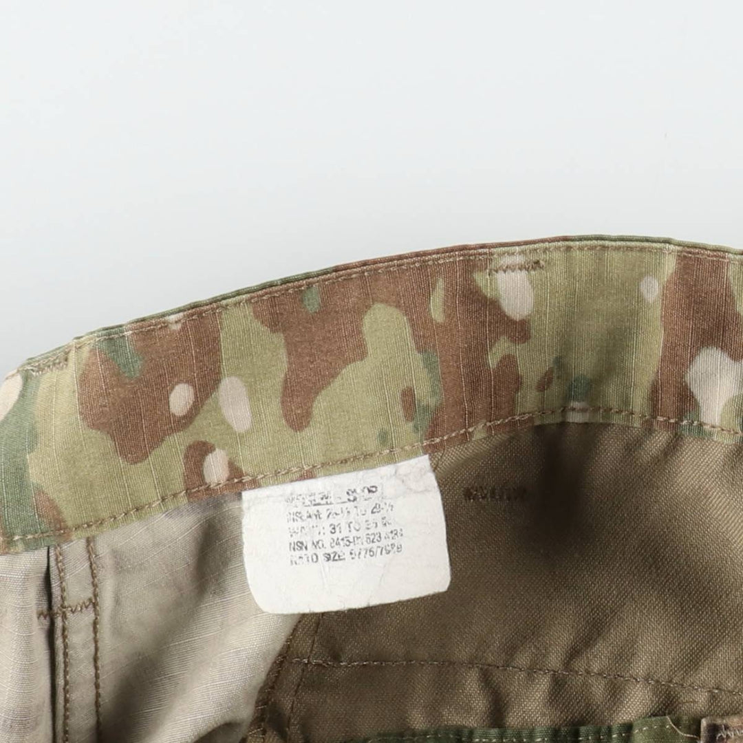 Genuine US military issue Multicam camouflage ripstop military cargo pants/combat pants, made in the USA, men's size W35 (approx.). Nylon Khaki type Vintage Second Hand