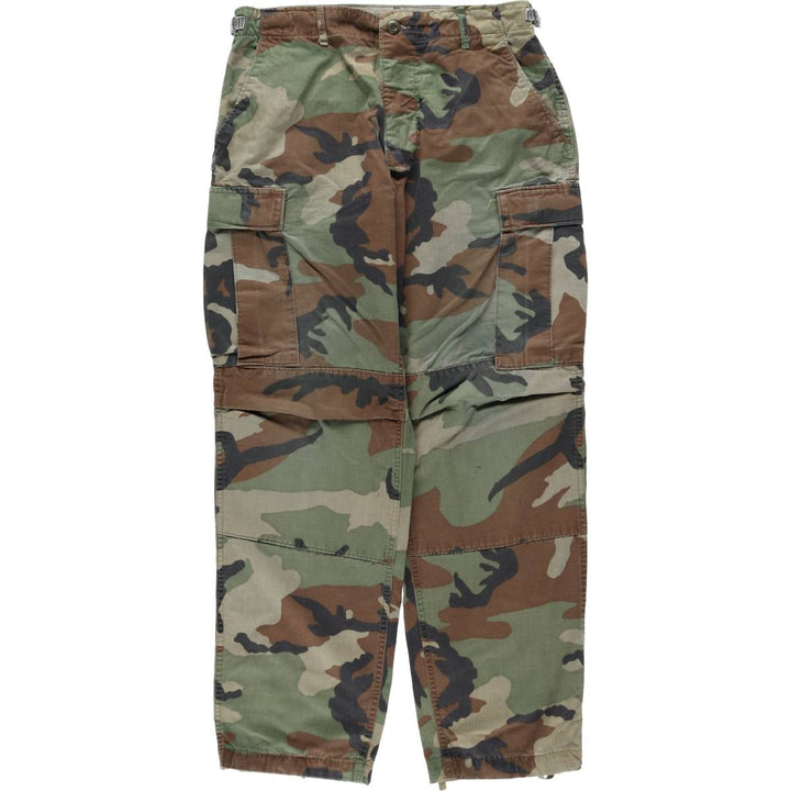 Camouflage Woodland Camo Military Cargo Pants/Combat Pants, Medium-Regular Size (Men's W34 equivalent) unclear Khaki type Vintage Second Hand