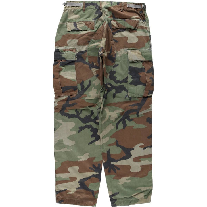Camouflage Woodland Camo Military Cargo Pants/Combat Pants, Medium-Regular Size (Men's W34 equivalent) unclear Khaki type Vintage Second Hand
