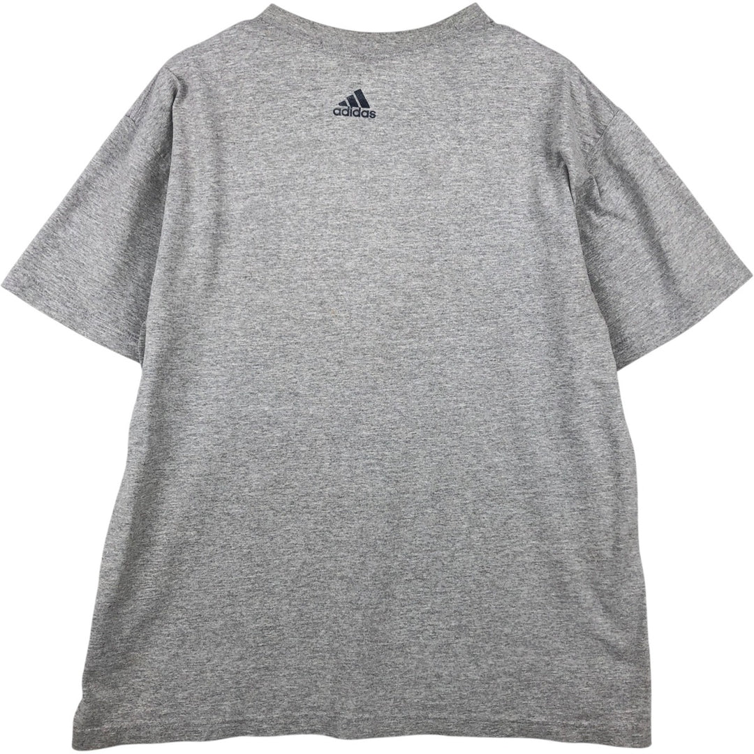 Adidas logo print T-shirt, men's size L cotton gray type Vintage Second Hand