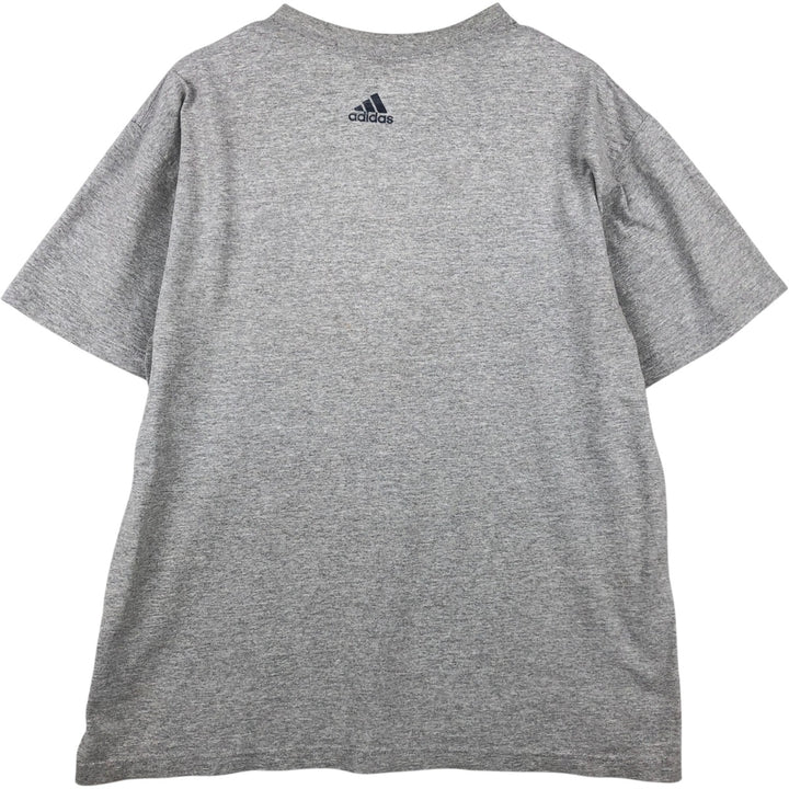 Adidas logo print T-shirt, men's size L cotton gray type Vintage Second Hand
