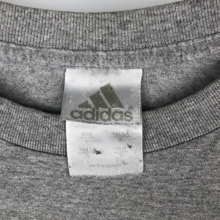 Adidas logo print T-shirt, men's size L cotton gray type Vintage Second Hand