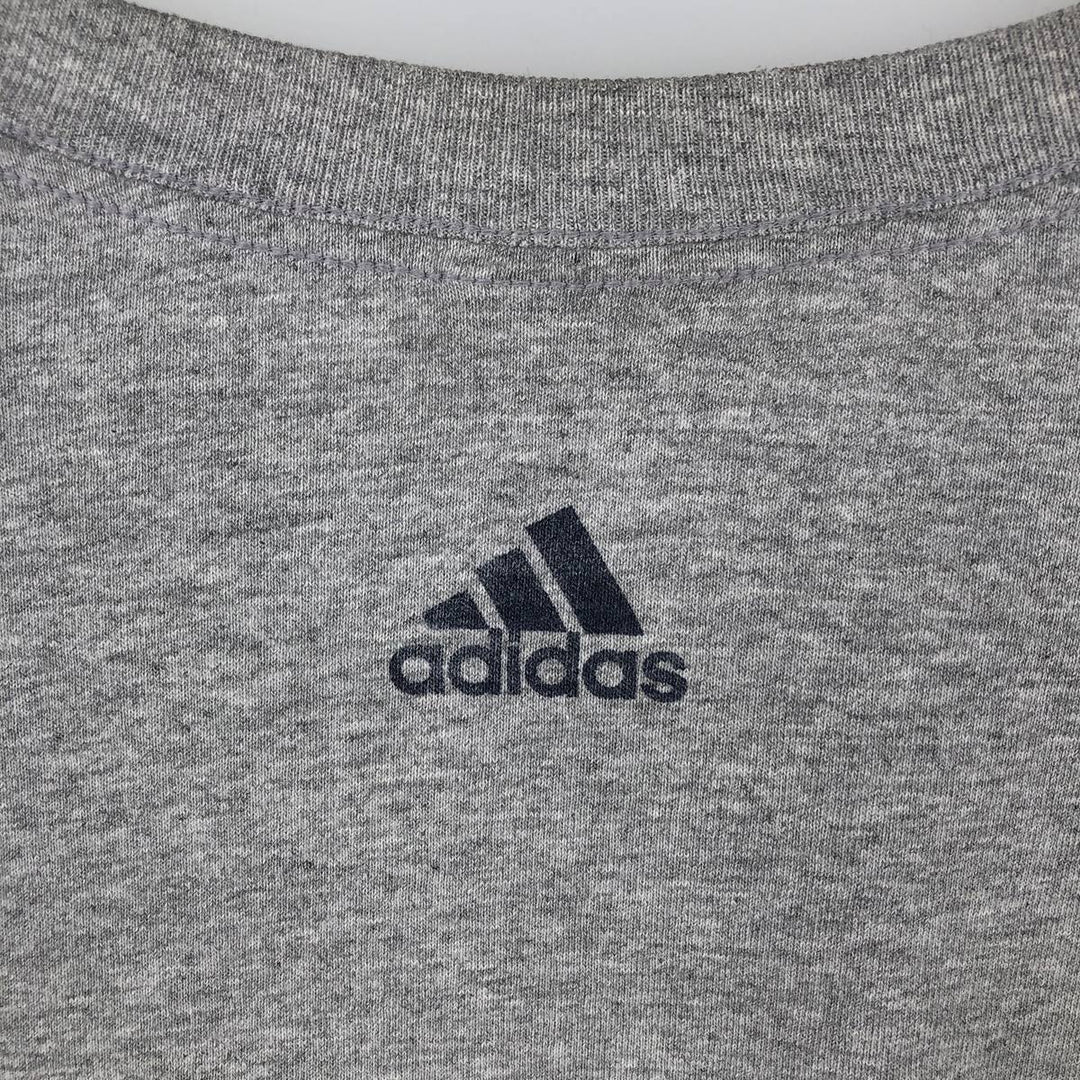 Adidas logo print T-shirt, men's size L cotton gray type Vintage Second Hand